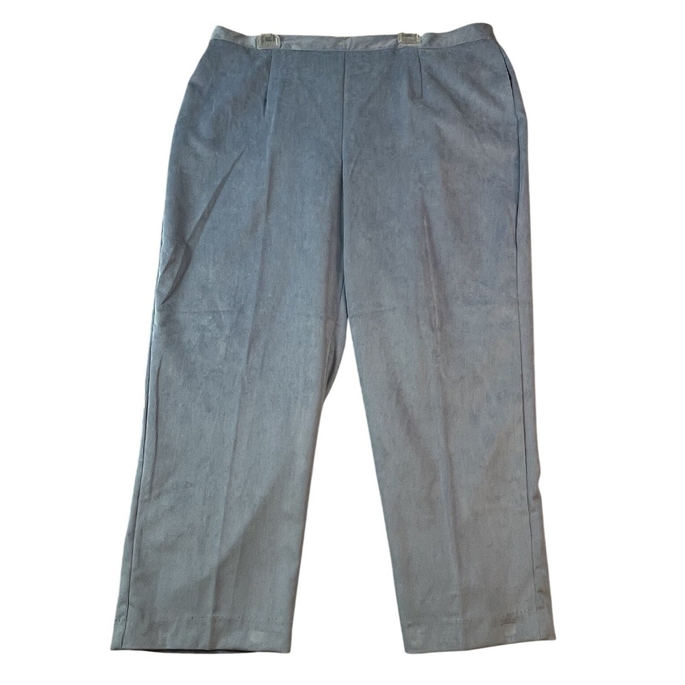 NWT ALFRED DUNNER Women Pant Plus Size 22W Blue Classic‎ Fit Elastic Waist Cords